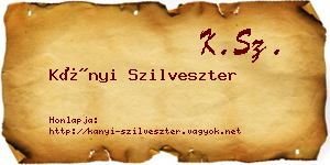 Kányi Szilveszter névjegykártya