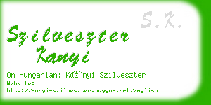 szilveszter kanyi business card